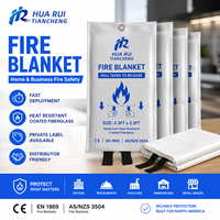 Couverture anti-feu pour la maison, en fibre de verre enduite de silicone, couverture d'urgence avec languettes de tirage rapides