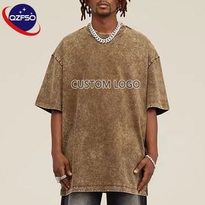 T-shirt personnalisé unisexe délavé à l'acide 100% coton T-shirt surdimensionné grande taille graphique T-shirts pour hommes Imprimer Logo Vintage T-shirt pour hommes - Product Image 2