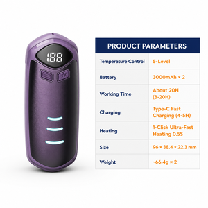 Calentador <span class=keywords><strong>de</strong></span> Manos Recargable con Pantalla Digital, Calentamiento Rápido, Magnético, Portátil, Tipo C, Calentador <span class=keywords><strong>de</strong></span> Bolsillo, Batería <span class=keywords><strong>de</strong></span> 6000 mAh, Protección Contra Sobrecalentamiento, para el Hogar - Product Image 2