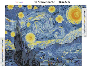 Nhỏ moq Giao hàng nhanh trang trí nội thất 5D DIY Van Gogh kim cương Bộ dụng cụ sơn đầy đủ khoan nghệ thuật kim cương nghệ thuật nhựa in - Product Image 4