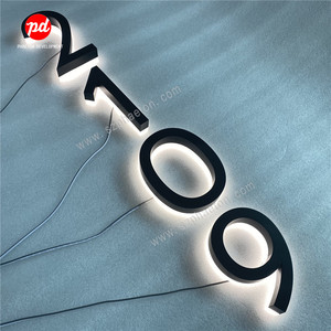 Customade Outdoor Metal Led Backlit Floating <strong>Door</strong> <strong>Name</strong> House Numbers Hotel <strong>Front</strong> Digital Serial Room Number <strong>Plates</strong> - Product Image 1