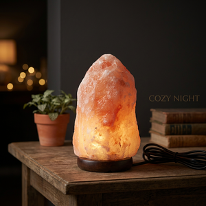 Lámpara de Sal del Himalaya 100% Natural, Estilo Feng Shui, Tallada en Rosa, con Interruptor de Intensidad Regulable, Pakistán - Product Image 1