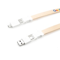 Cordón de Poliéster Personalizado con Impresión, 6 en 1, Cable USB de Carga Rápida PD de 60W, Múltiples Puertos, Cordón para Tarjetas de Identificación, Regalo Promocional Empresarial