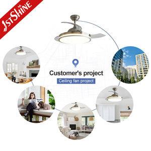 1stshine Ventilateur de plafond <span class=keywords><strong>à</strong></span> LED <span class=keywords><strong>à</strong></span> lame pliante 42 pouces Nickel satiné Ventilateur de plafond rétractable <span class=keywords><strong>à</strong></span> <span class=keywords><strong>distance</strong></span> avec lumière LED - Product Image 5