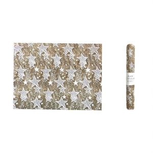 Nastro di Lino ILAN 35x200Cm con Stelle Dorate per Decorazioni Natalizie - Product Image 2