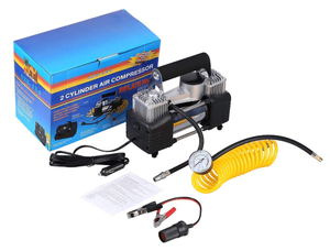 באיכות גבוהה כבד החובה צילינדר כפול צמיג inflator נייד מיני חשמלי משאבת אוויר dc 12v רכב אוויר מדחס צמיג inflators - Product Image 6