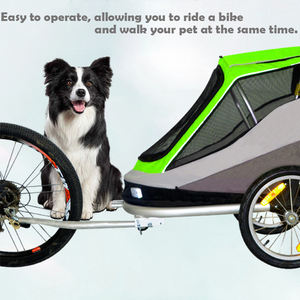 अटैचबल साइकिल पालतू जानवर ट्रेलर बड़े अंतरिक्ष दोहरी उद्देश्य बिल्ली कुत्ते आउटडोर ट्रॉली - Product Image 6