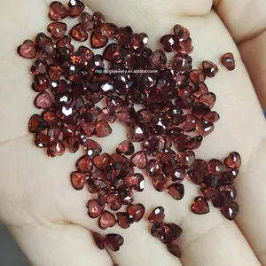 Loose Gems Natural Garnet 4*4mm Heart Shape Red Garnet Stone