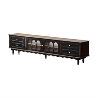 Meuble TV, Table Basse et Meuble de Rangement Haut de Gamme en Bois Massif, Style Mid-Century Moderne, Écologique et Durable, pour Salon, Chambre d'Hôtel