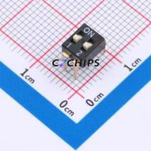 DSIC-C-02 DIP Switch Through hole Component (THT) Switch 2 2.54mm Black - Product Image 1