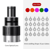 Kit d'éclairage de studio photo en alliage d'aluminium optique avec lentille conique Bowens Mount Flash Snoot 35 Gobos pour artiste vidéo et modélisation