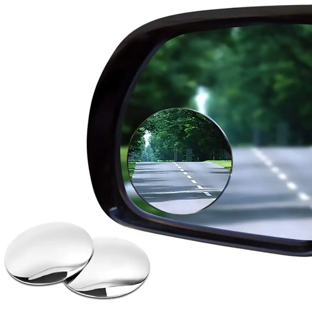 2 Pcs Real Glass Car Reverse Wide Angle Vehicle Parking Rimless Mirrors Adjustable Inside Car Blind Spot Side Mirror HRV