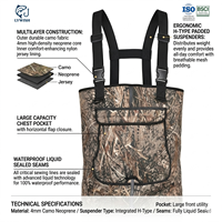 Wader de chasse en néoprène camouflage premium 4 mm, 200 g, avec doublure en Thinsulate 3M, bottes en caoutchouc et genouillères en Kevlar pour la chasse au canard