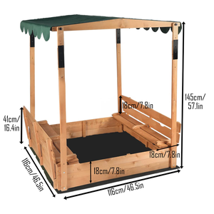 Bac à sable en bois sensoriel interactif pour enfants avec couvercle pour banquettes pliables pour <span class=keywords><strong>jardin</strong></span> et pelouse - Product Image 5