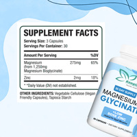 Capsules de glycinate de magnésium et de zinc pour la santé musculaire, le sommeil, la tranquillité et la concentration, absorption rapide, capsules végétaliennes