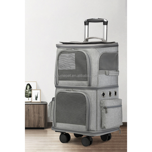 YOUME fabrika toptan siyah gri mavi pets seyahat çantaları yüksek kapasiteli <span class=keywords><strong>Pet</strong></span> arabası taşıyıcı geniş çift katmanlı evcil hayvan taşıyıcı - Product Image 1