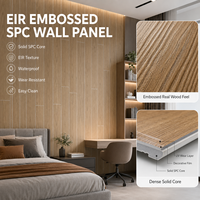 Panneau mural SPC gaufré EIR, texture bois véritable, cœur solide, étanche, moderne, pour hôpitaux et villas, revêtement mural décoratif