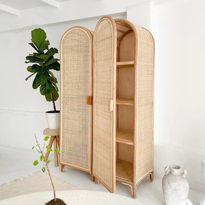 <span class=keywords><strong>Armoire</strong></span> de rangement en <span class=keywords><strong>rotin</strong></span> de style nordique français personnalisée Dreamhause pour chambre à coucher, salon, petit appartement - Product Image 2