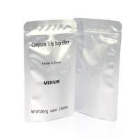 Sachet d'emballage en aluminium brillant à trois soudures, anti-odeur, imprimé sur mesure, pour snacks, café et aliments, vente en gros