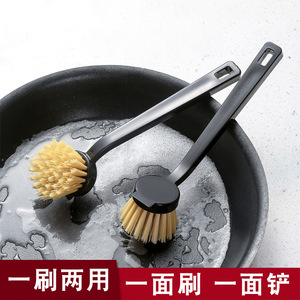 Cepillo de limpieza de fibra de coco con mango largo, antiarañazos, para sartenes antiadherentes - Product Image 4