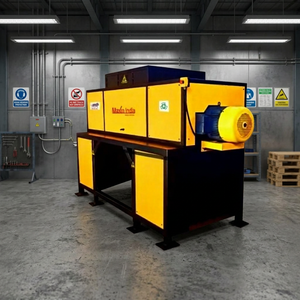 Broyeur de déchets FRP de qualité industrielle à double arbre semi-automatique 500 kg/h pour le recyclage des plastiques - Product Image 1