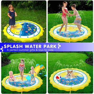 Piscina de Chapoteo con Borde Amarillo para Niños y Mascotas, Diversión Acuática de Verano en el Patio Trasero - Product Image 4