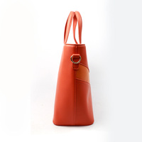 Sac fourre-tout en cuir végétalien personnalisé tendance de la mode pour femmes, sacs à main de luxe orange à motif géométrique pour femmes