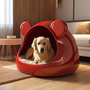 Cama para Gatos con Forma de Orejas de Oso, Elegante Cueva para Mascotas, Cojín Lavable, Decoración Interior, Casa para Gatos - Product Image 5