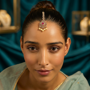Parure de bijoux de mariée en alliage de zinc plaqué or avec pampilles de 7 longueurs et zircon, idéale pour les occasions de mariage - Product Image 3