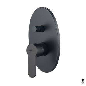 Mezclador de Ducha Empotrado de una Sola Palanca con Desviador, Serie Paco, Negro Mate, 23 cm de Longitud - Product Image 1