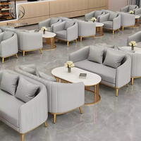 Moderner Ovaler Gesinterter Stein Gepolsterte Leder-Sitzgruppe für Gewerbe, Hotel, Café und Restaurant Tisch und Sitzbank Möbel Sofa