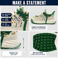 Baskets plateforme rétro épaisses pour hommes avec soutien de la voûte plantaire, absorption des chocs, respirantes, légères, style streetwear et décontracté