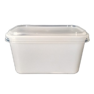 50oz disposable square PP plastic biscuits box with lid IML container