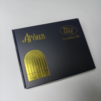 Lujosa caja de embalaje de avión con tarjeta de papel negro con estampado dorado logotipo privado personalizable respetuoso con el medio ambiente y reciclable
