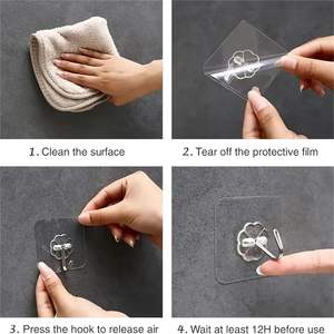 50 crochets muraux ménagers ultra-résistants à forte adhérence, sans trace, haute capacité de charge - Product Image 6