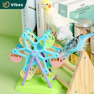 Đầy màu sắc dễ thương Pet Bird container thực phẩm cối xay gió đồ chơi cho các loài chim agapornis