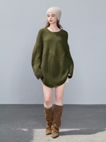 Pull-over en cachemire pur à 100 % pour femme, col rond, coupe oversize, lourd, chaud, doux, texturé, tricot spirale pour l'hiver