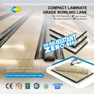 Plaques stratifiées haute pression personnalisées OEM <span class=keywords><strong>de</strong></span> haute qualité 1220x2440mm, panneaux ignifuges pour pistes <span class=keywords><strong>de</strong></span> bowling - Product Image 1