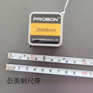 ตลับเมตรเหล็ก Probon 2 เมตร 8 มม. แบบ Imperial พร้อมตัวล็อคแบบแมนนวลและระบบม้วนเก็บอัตโนมัติ สำหรับการวัดที่แม่นยำ - Product Image 1