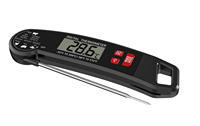 Termometer BBQ Digital Logam Tahan Air dengan Layar LCD Tahan Panas Akurasi Tinggi untuk Daging