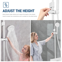 Nouvelle Collection 2026 : Ensemble de Douche Mural Personnalisé à 3 Fonctions avec Jet Pluie, Finition Blanc Mat, Fabriqué en Chine