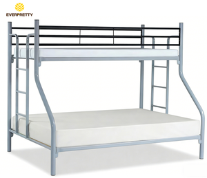 Ensemble de meubles pour petit appartement, <span class=keywords><strong>lit</strong></span> <span class=keywords><strong>en</strong></span> fer pour dortoir scolaire, <span class=keywords><strong>lit</strong></span> adulte, <span class=keywords><strong>lit</strong></span> superposé double, <span class=keywords><strong>lit</strong></span> queen size avec garde-corps d'escalier de sécurité - Product Image 2