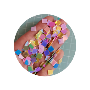 Paillettes Quadrate in PVC da 5mm, Glitter Sfuso per Slime, Coriandoli Olografici, Fiocchi di Glitter Quadrati - Product Image 2