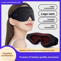 Masque oculaire chauffant vibrant 3D avec fonction de compression chaude à chaleur uniforme et minuterie
