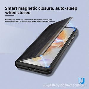 Funda para Teléfono Compatible con Mate X3: Funda Protectora de Alta Gama en Cuero PU, Estilo Ejecutivo Retro, con Ventana Inteligente y Protección Total Contra Caídas - Product Image 2