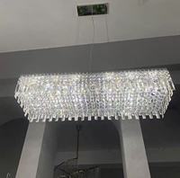 Lustre classique en cristal argenté pour décoration de table de mariage à la française, lampe de luxe pour restaurant, LED en acier inoxydable de haute qualité