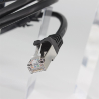 KECHENG kabel komunikasi, SFTP CAT6A/CAT7 26AWG BC PVC hitam berpelindung kabel Ethernet RJ45 8P8C 8-konduktor