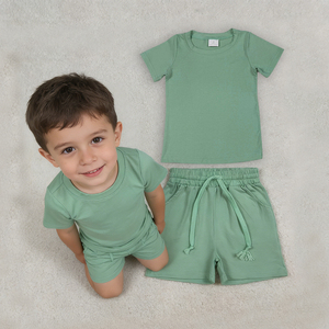 Conjuntos de Verano para Niñas, Estampados, de Algodón Orgánico y Seda de Leche, Estilo Festivo, Ropa Infantil al por Mayor - Product Image 2