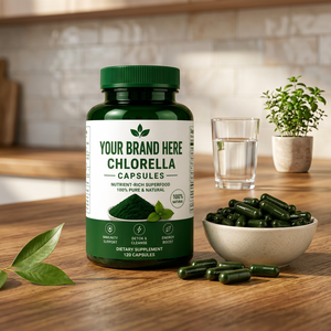 Cápsulas de Chlorella Premium de su Marca, 60 Unidades, Superalimento Natural de Algas Verdes, Suplemento Dietético, Apoyo Diario para el Bienestar - Product Image 1