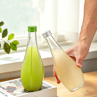 Lekvrije 250ml 350ml 500ml herbruikbare transparante glazen fles voor koudgeperste thee, sap en dranken met metalen schroefdop